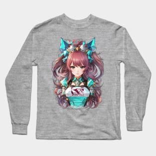 Oceanic Symphony: Captivating Anime Character Art in Cetus Long Sleeve T-Shirt